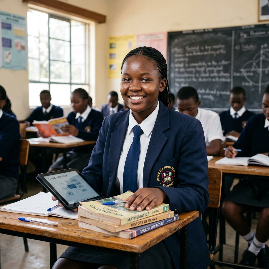 Kenyan Students learning in class